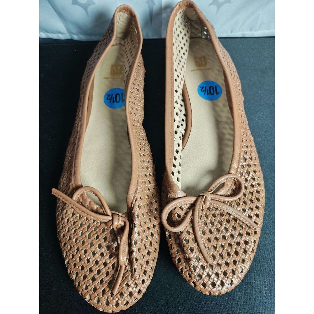 BRUNO MAGLI Women's 10.5 / 40.5 Janina Woven Flats Leather New